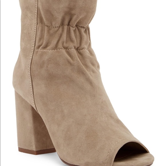 SPLENDID Rayna Suede Peep Toe Camel Bootie - Picture 2 of 6